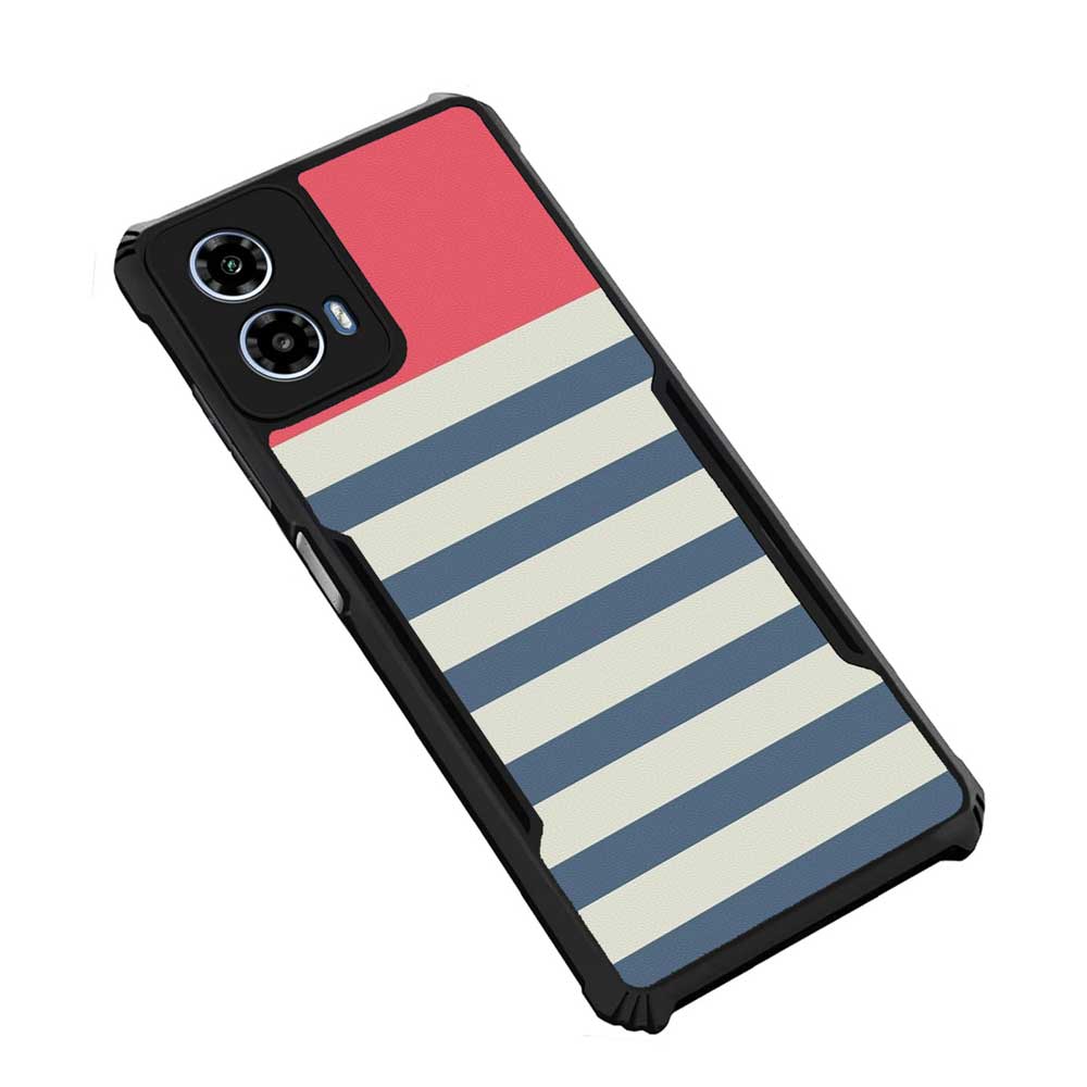 Coberta Back Cover For Motorola Moto G34 5G Back Cover Case - Pink and Blue Stripes PT99 D11198