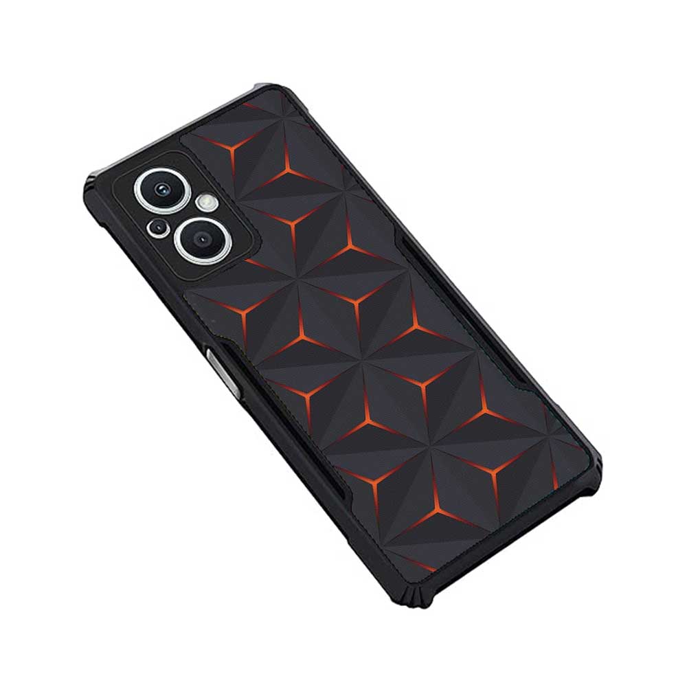 Coberta Back Cover For OPPO F21 Pro 5G Back Cover Case - Grey and orange traingles PT99 D11546