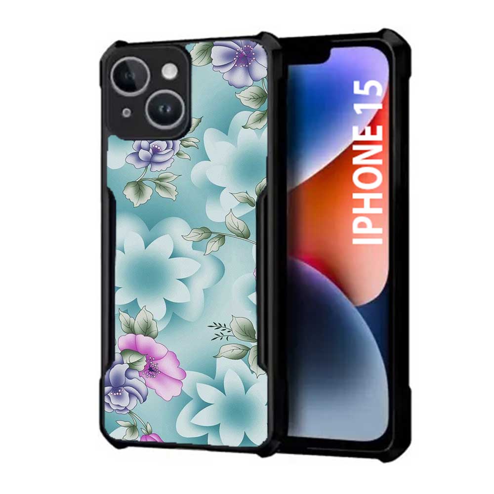 Coberta Back Cover For Apple iPhone 15 Back Cover Case - Beautiful Blue Floral PT99 D11555