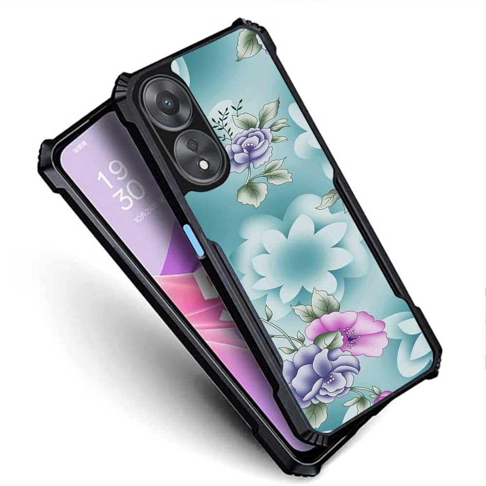 Coberta Back Cover For OPPO A18 Back Cover Case - Beautiful Blue Floral PT99 D11555