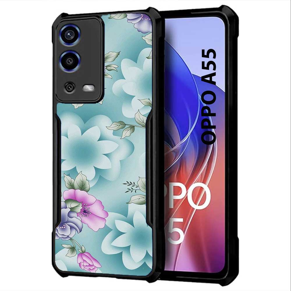 Coberta Back Cover For OPPO A55 Back Cover Case - Beautiful Blue Floral PT99 D11555