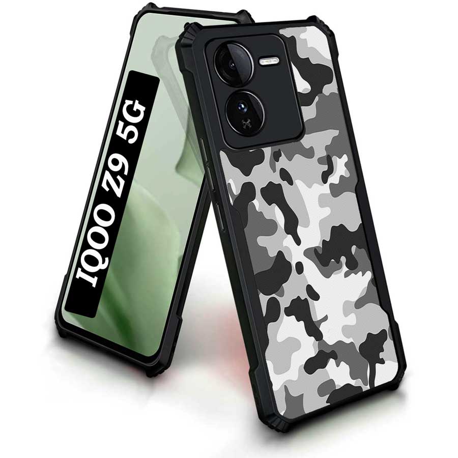 Coberta Back Cover For iQoo Z9 5G Back Cover Case - White camoflague camo PT99 D11665