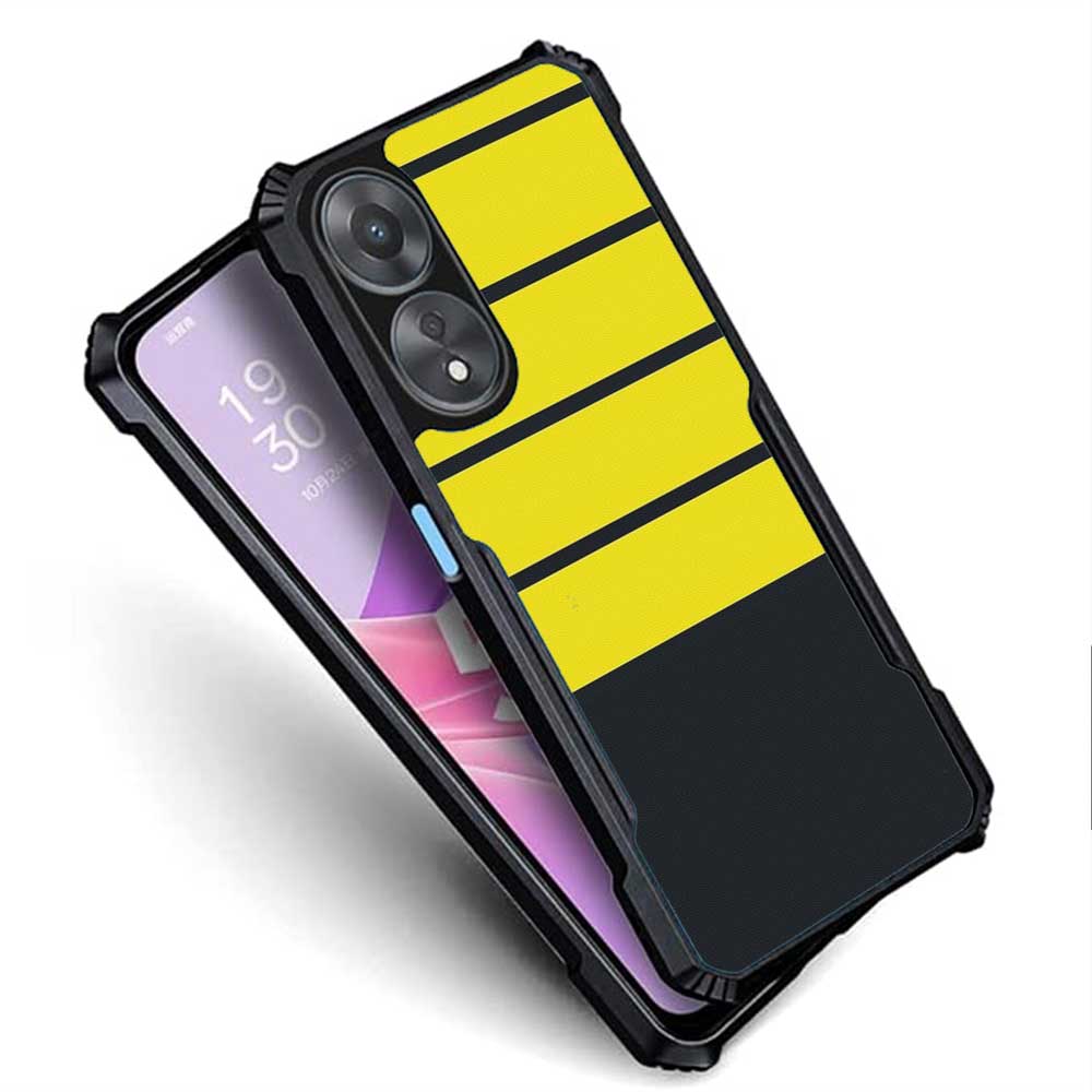 Coberta Back Cover For OPPO A18 Back Cover Case - Black and yellow stripes PT99 D11768