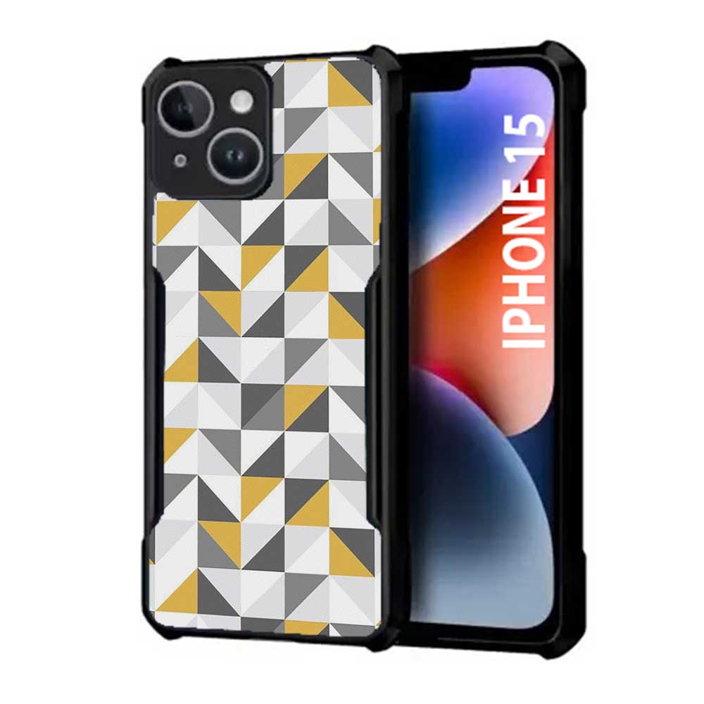 Coberta Back Cover For Apple iPhone 15 Back Cover Case - 3D yellow grey blue pattern PT99 D11809