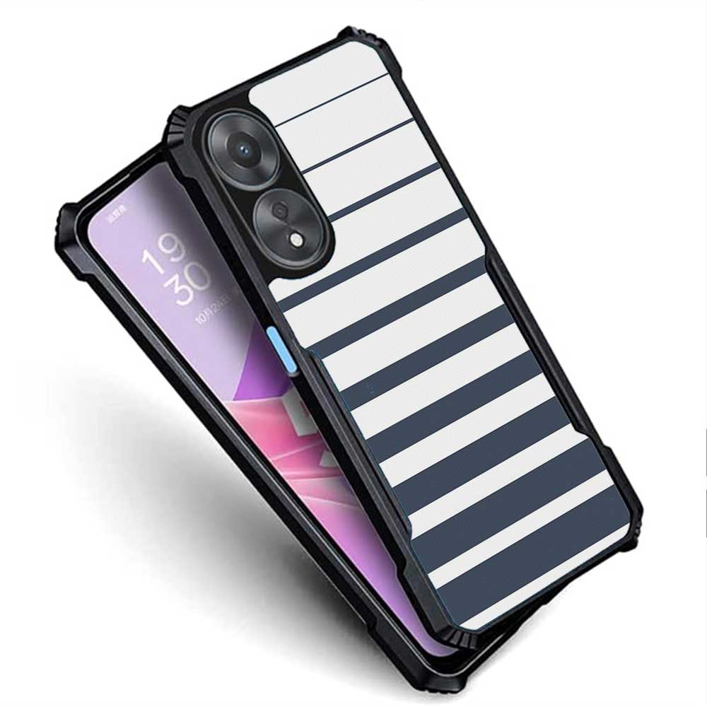 Coberta Back Cover For OPPO A18 Back Cover Case - Dark grey and white modern stripes PT99 D11832