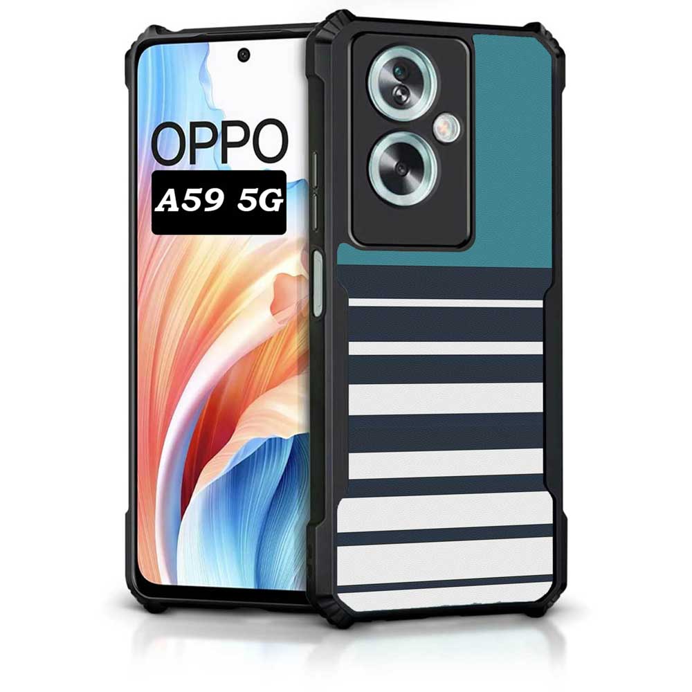 Coberta Back Cover For OPPO A59 5G Back Cover Case - Cyan stripes PT99 D11847