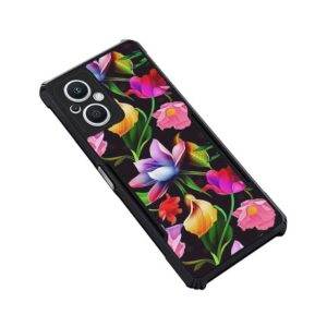 Coberta Back Cover For OPPO F21s Pro 5G Back Cover Case - Black Floral colorful bright PT99 D12115