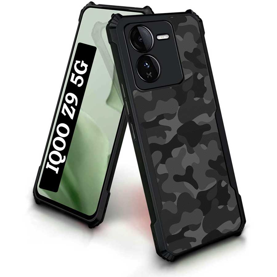 Coberta Back Cover For iQoo Z9 5G Back Cover Case - Black Camoflague Camo PT99 D12246
