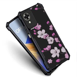 Coberta Back Cover For OPPO A17K Back Cover Case - Black and Purple Floral PT99 D12575