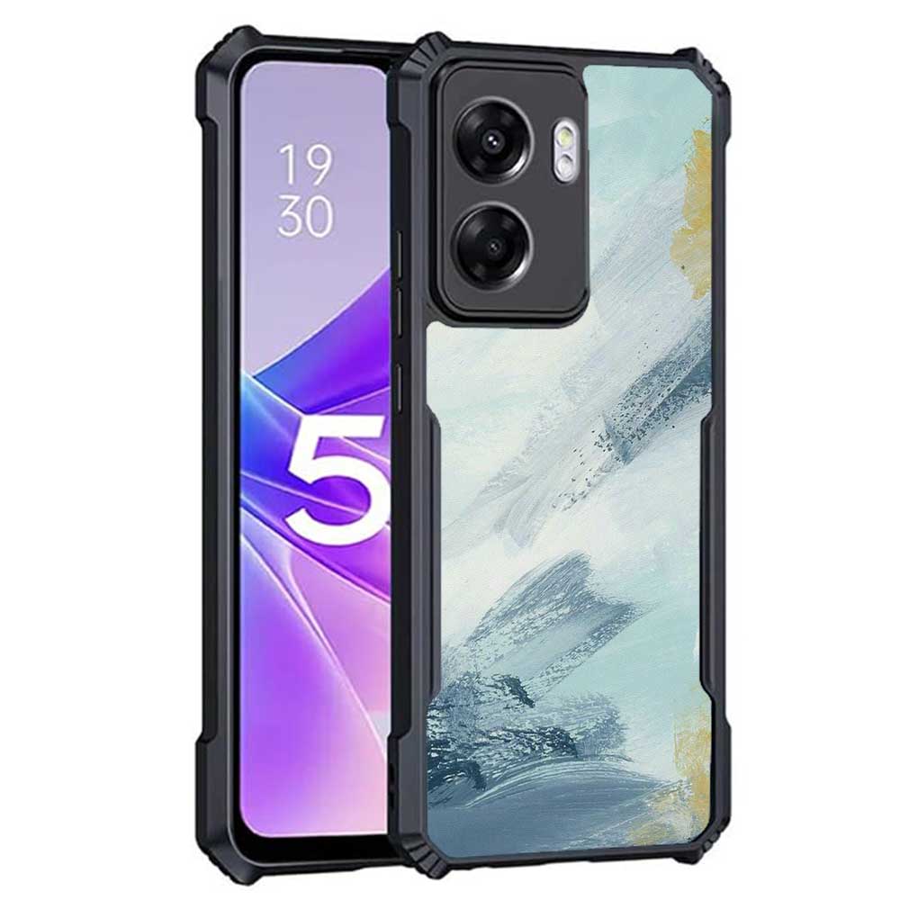 Coberta Back Cover For OPPO A77 Back Cover Case - Blue grey yellow Marble photo art PT99 D12984