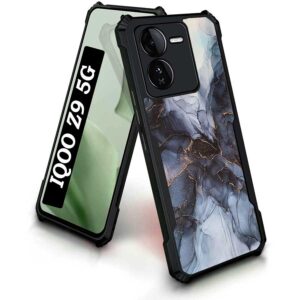 Coberta Back Cover For iQoo Z9 5G Back Cover Case - Black grey white marble PT99 D16039