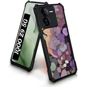 Coberta Back Cover For iQoo Z9 5G Back Cover Case - Colorful Leaves black floral PT99 D16129