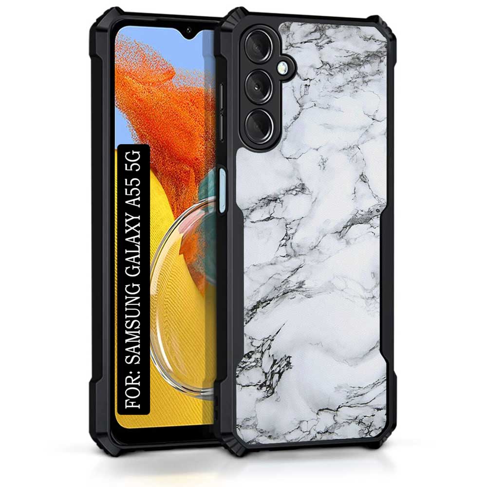 Coberta Back Cover For Samsung Galaxy A55 5G Back Cover Case - White marble PT99 D11117