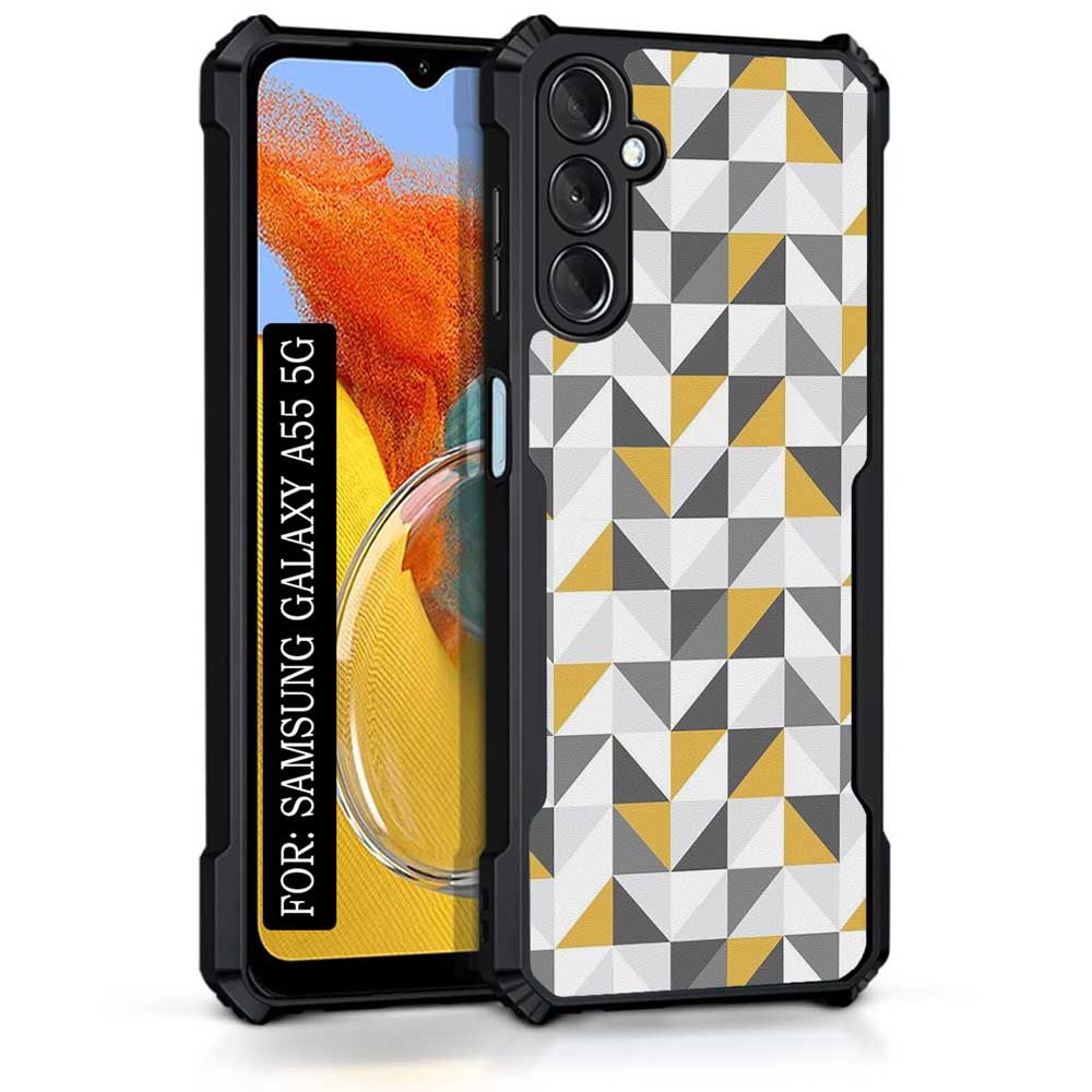 Coberta Back Cover For Samsung Galaxy A55 5G Back Cover Case - 3D yellow grey blue pattern PT99 D11809