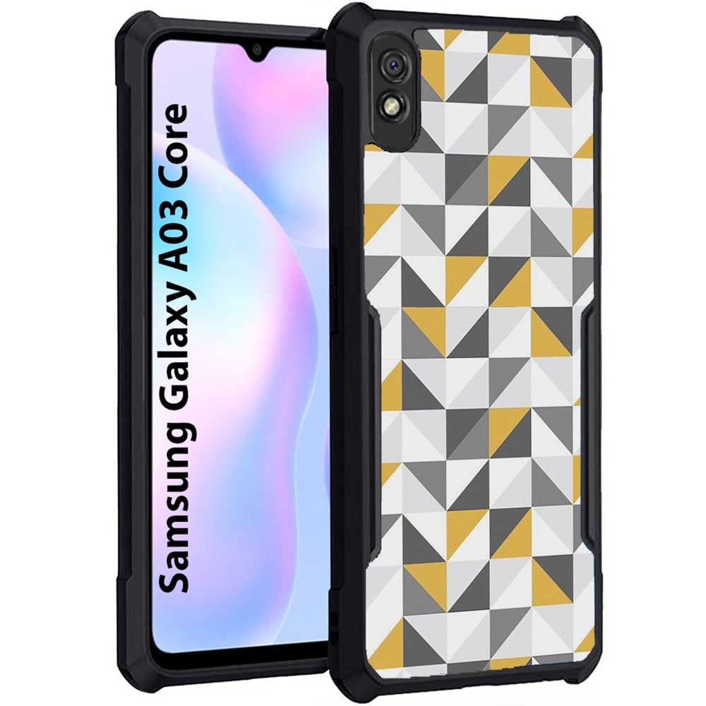 Coberta Back Cover For Samsung Galaxy A03 Core Back Cover Case - 3D yellow grey blue pattern PT99 D11809