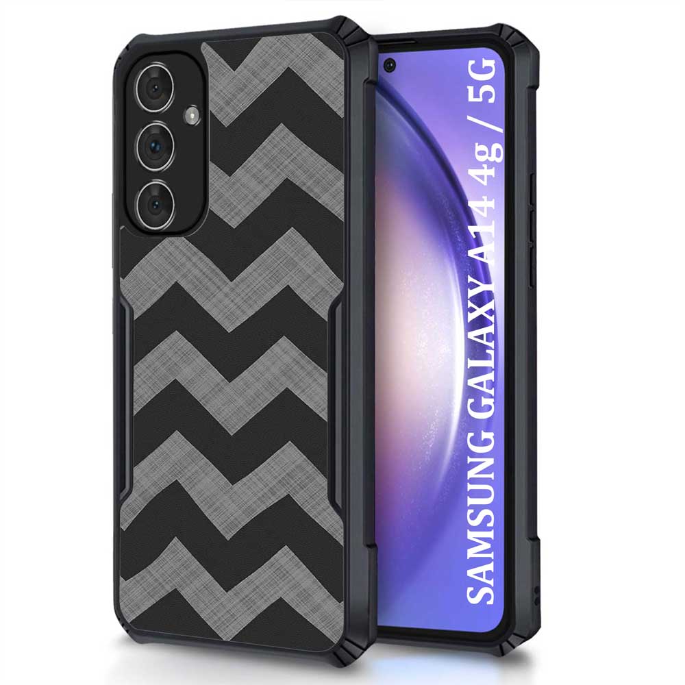 Coberta Back Cover For Samsung Galaxy A14 5G Back Cover Case - Grey black zig zag pattern PT99 D11862