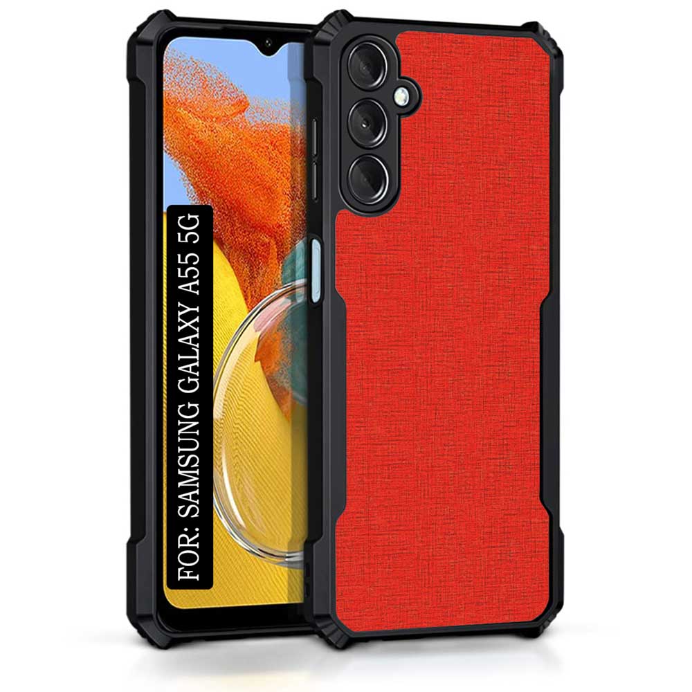 Coberta Back Cover For Samsung Galaxy A55 5G Back Cover Case - Plain Dark Red PT99 D12671