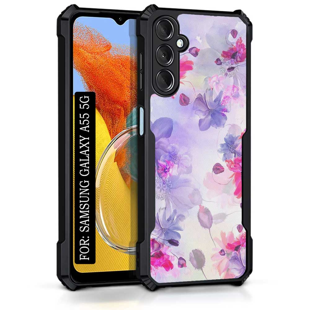 Coberta Back Cover For Samsung Galaxy A55 5G Back Cover Case - Pink purple floral for Her design PT99 D13617