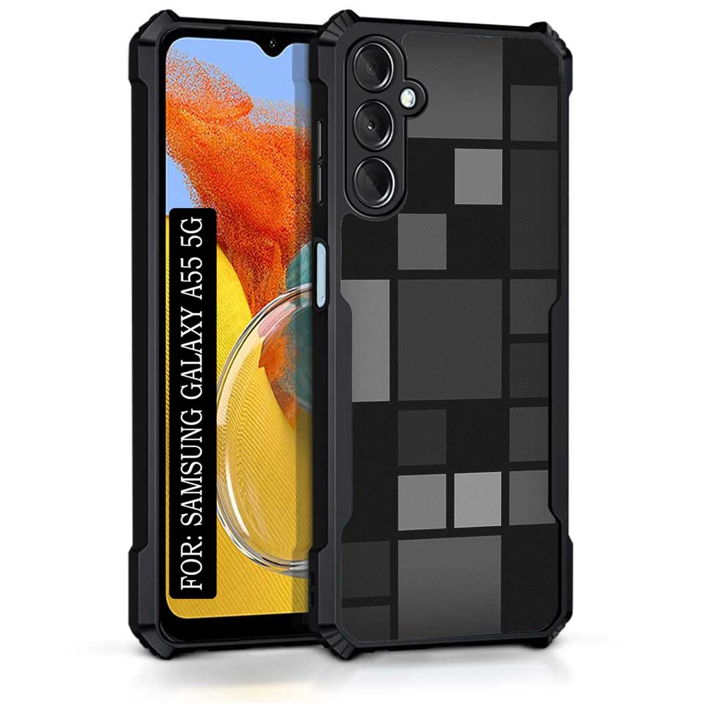 Coberta Back Cover For Samsung Galaxy A55 5G Back Cover Case - Small black Checks Design PT99 D13772