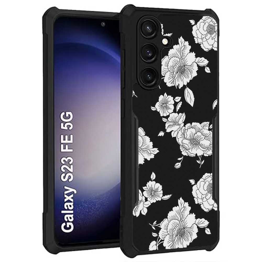 Coberta Back Cover For Samsung Galaxy S23 FE 5G Back Cover Case - Black and white Floral PT99 D10386