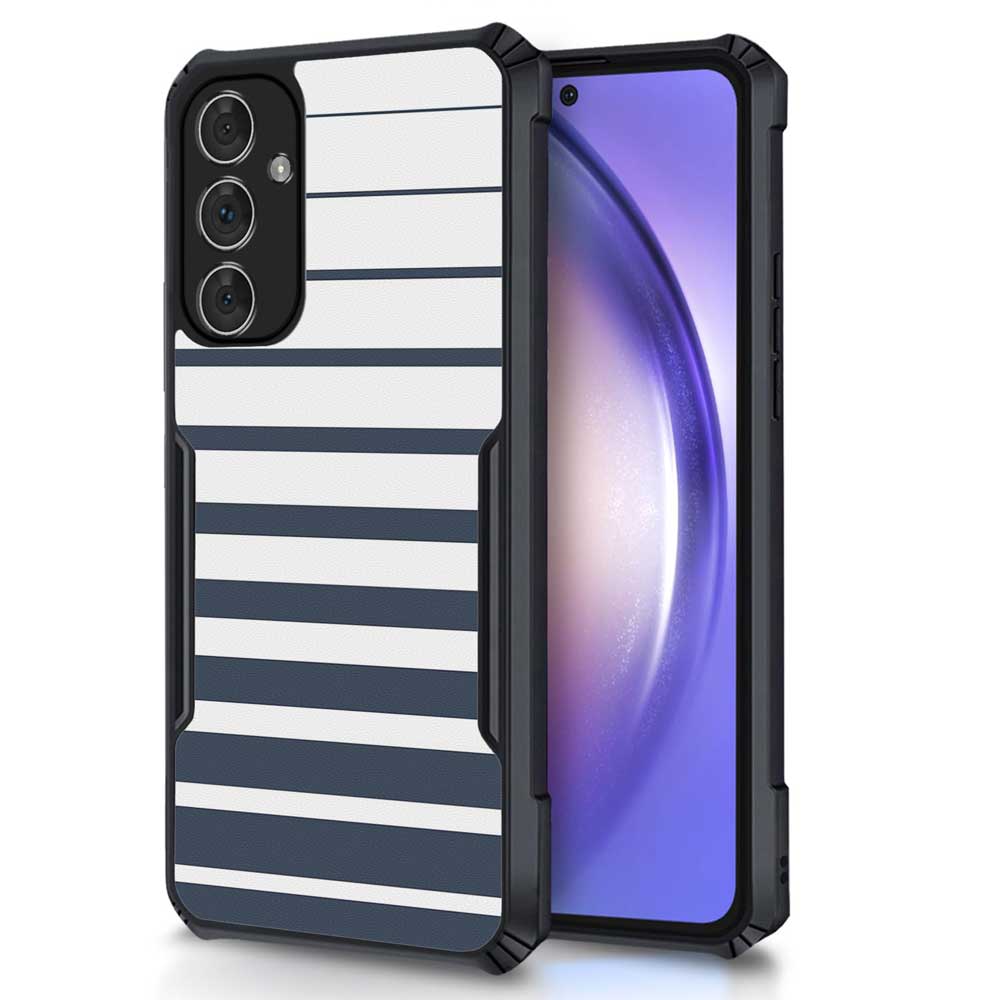 Coberta Back Cover For Samsung Galaxy F13 4G Back Cover Case - Dark grey and white modern stripes PT99 D11832