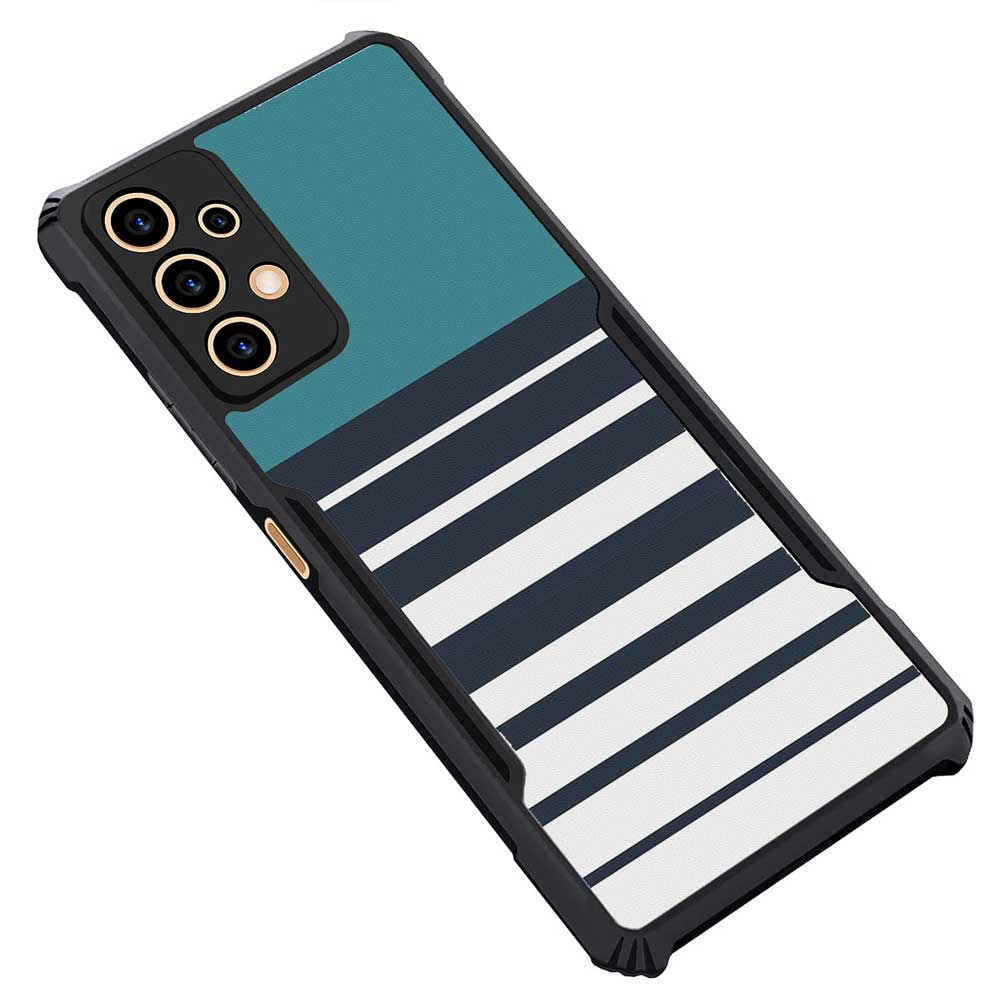Coberta Back Cover For Samsung Galaxy M32 5G Back Cover Case - Cyan stripes PT99 D11847