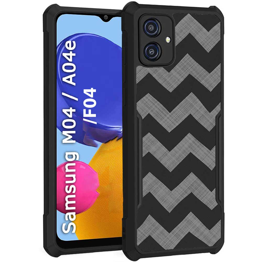 Coberta Back Cover For Samsung Galaxy M04 Back Cover Case - Grey black zig zag pattern PT99 D11862