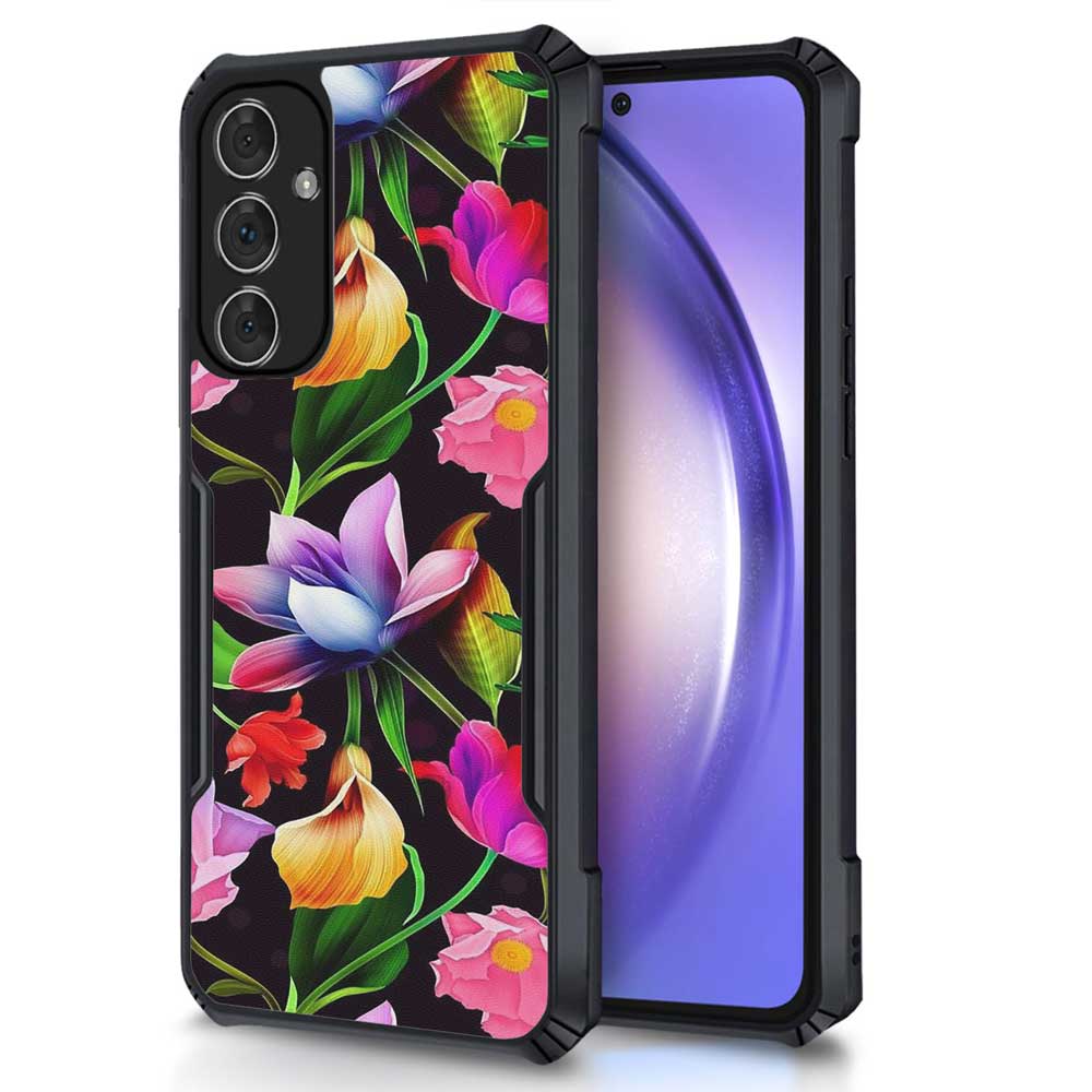 Coberta Back Cover For Samsung Galaxy M23 5G Back Cover Case - Black Floral colorful bright PT99 D12115
