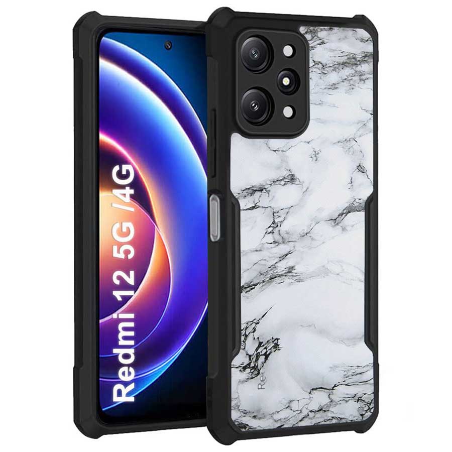 Coberta Back Cover For Redmi 12 4G Back Cover Case - White marble PT99 D11117