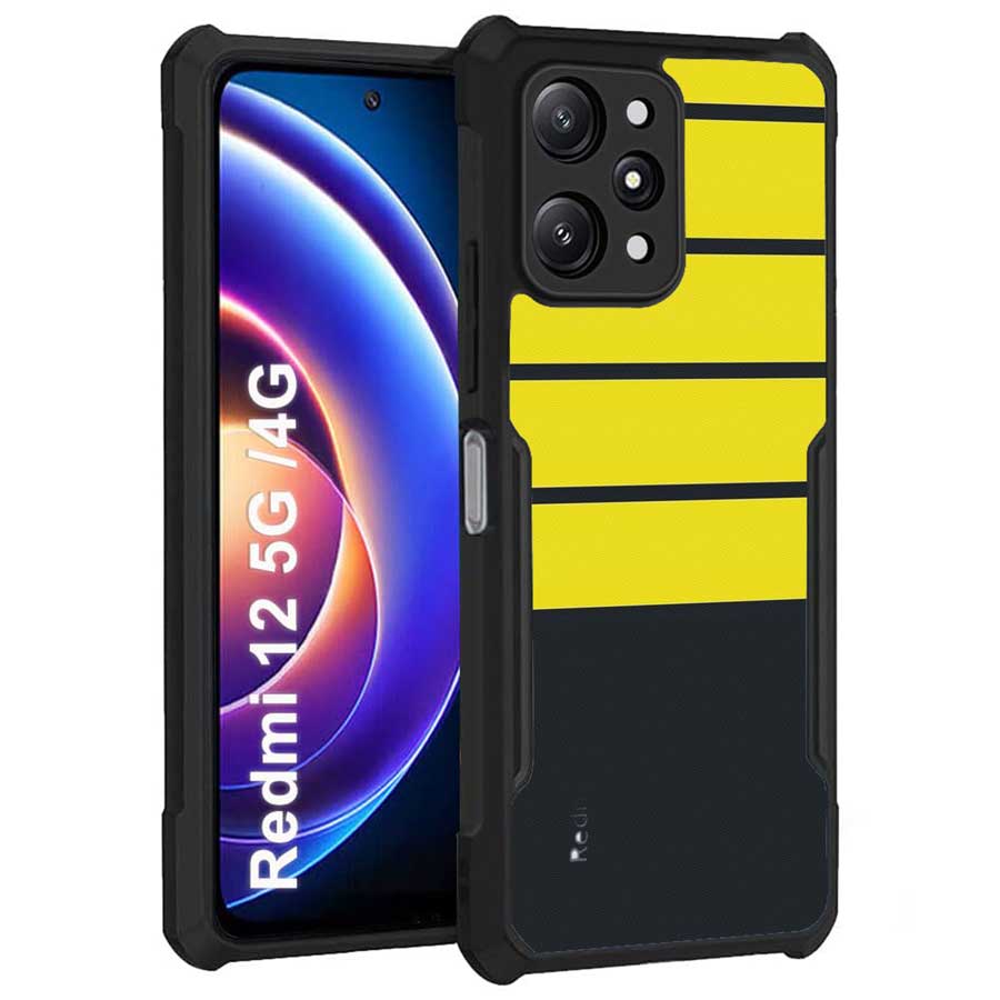 Coberta Back Cover For Redmi 12 4G Back Cover Case - Black and yellow stripes PT99 D11768