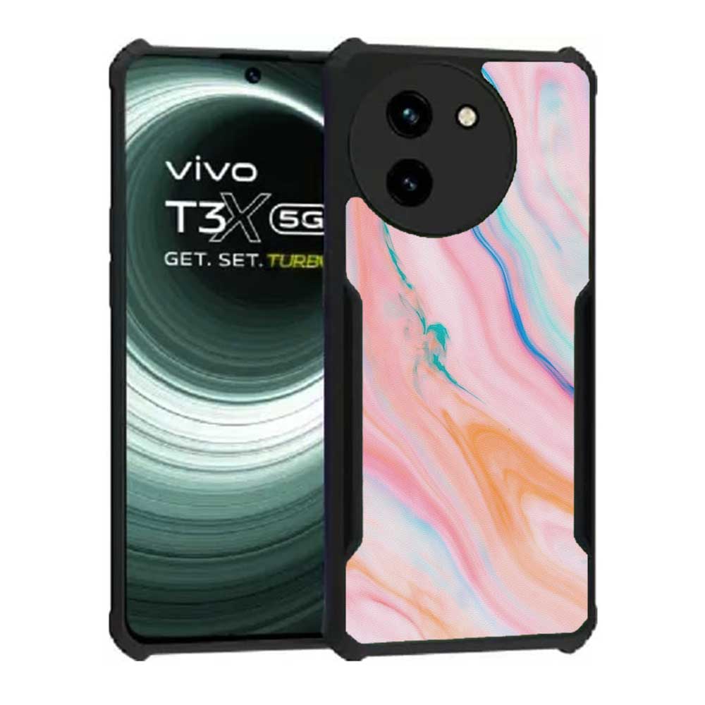 Coberta Back Cover For vivo T3x 5G Back Cover Case - Pink Marble PT99 D11781