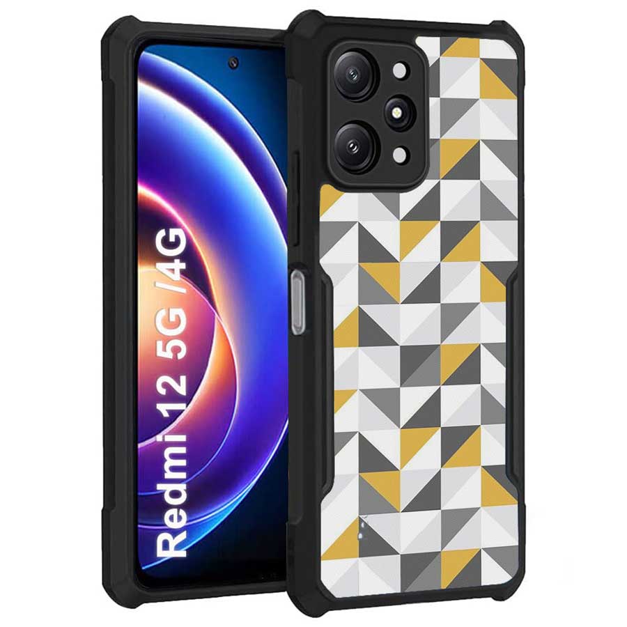 Coberta Back Cover For Redmi 12 4G Back Cover Case - 3D yellow grey blue pattern PT99 D11809