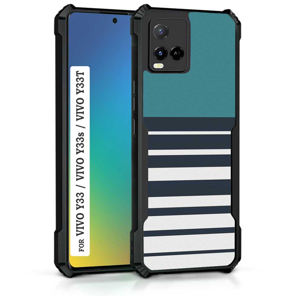 Coberta Back Cover For Vivo Y21 Back Cover Case - Cyan stripes PT99 D11847