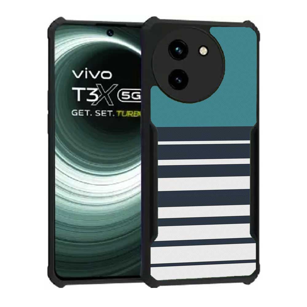 Coberta Back Cover For vivo T3x 5G Back Cover Case - Cyan stripes PT99 D11847