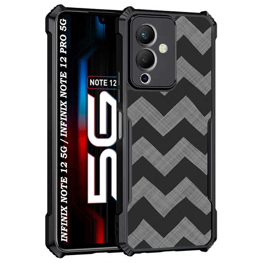 Coberta Back Cover For Infinix Note 12 Pro 5G Back Cover Case - Grey black zig zag pattern PT99 D11862