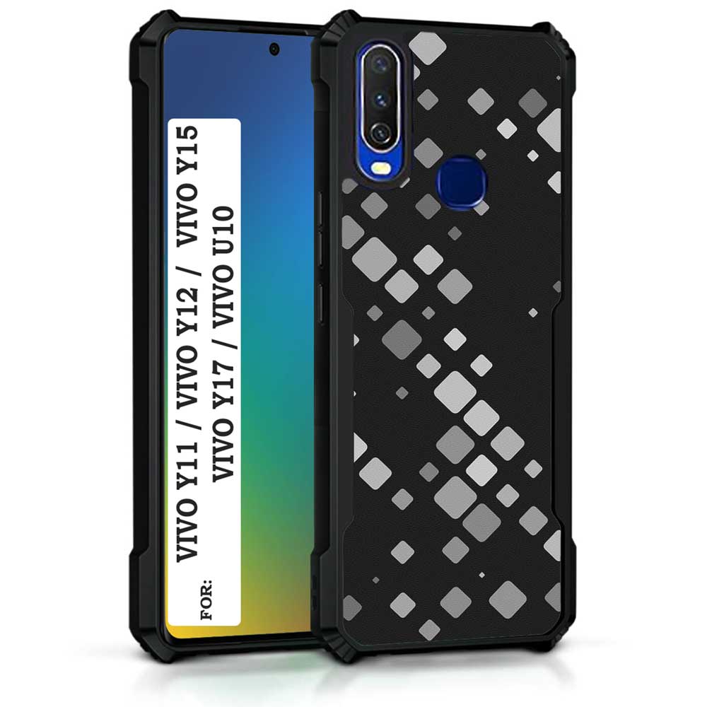 Coberta Back Cover For Vivo Y11 Back Cover Case - Black and Grey 3D pattern PT99 D11931