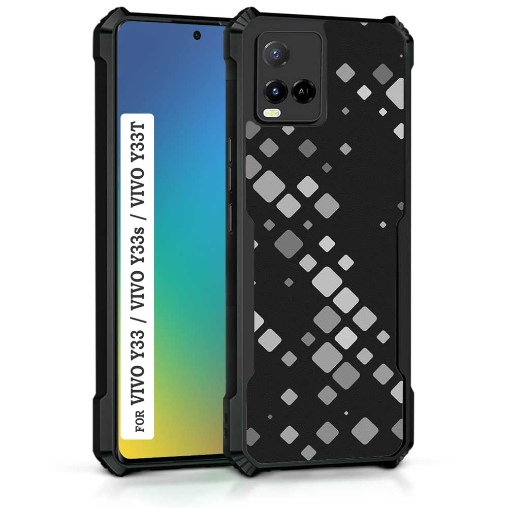 Coberta Back Cover For Vivo Y21 Back Cover Case - Black and Grey 3D pattern PT99 D11931