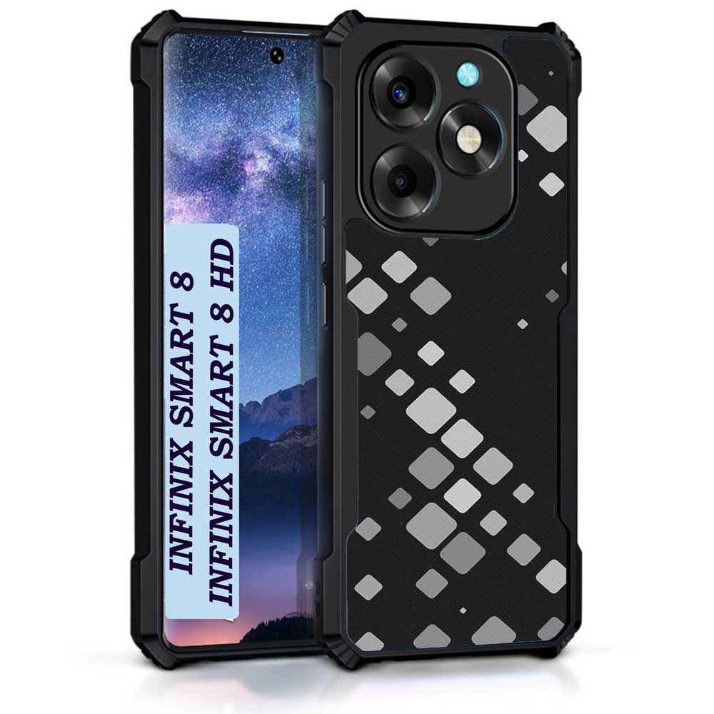 Coberta Back Cover For Infinix Smart 8 Back Cover Case - Black and Grey 3D pattern PT99 D11931