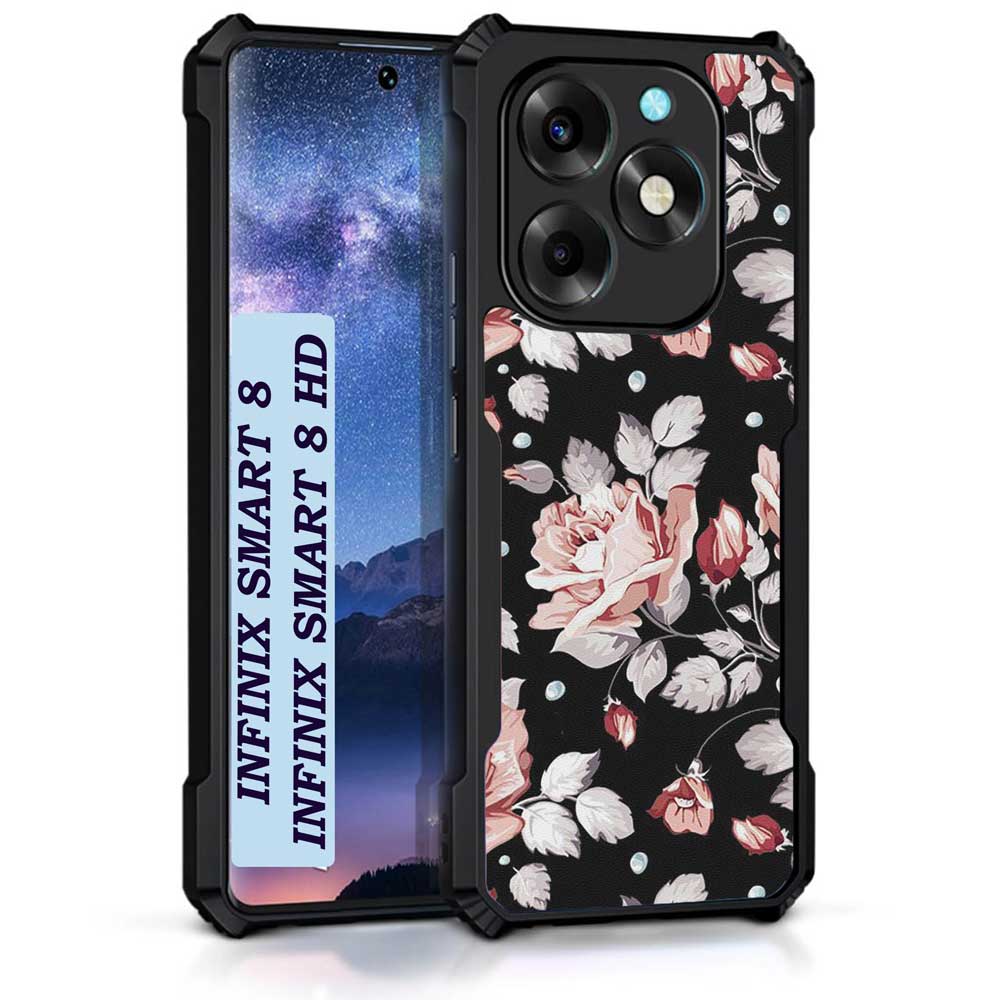 Coberta Back Cover For Infinix Smart 8 Back Cover Case - Iced Floral Dark PT99 D13077