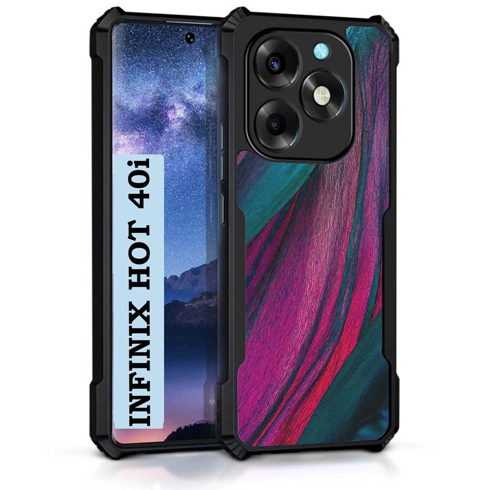 Coberta Back Cover For Infinix Hot 40i Back Cover Case - Pink Cyan dark Marble design PT99 D13619