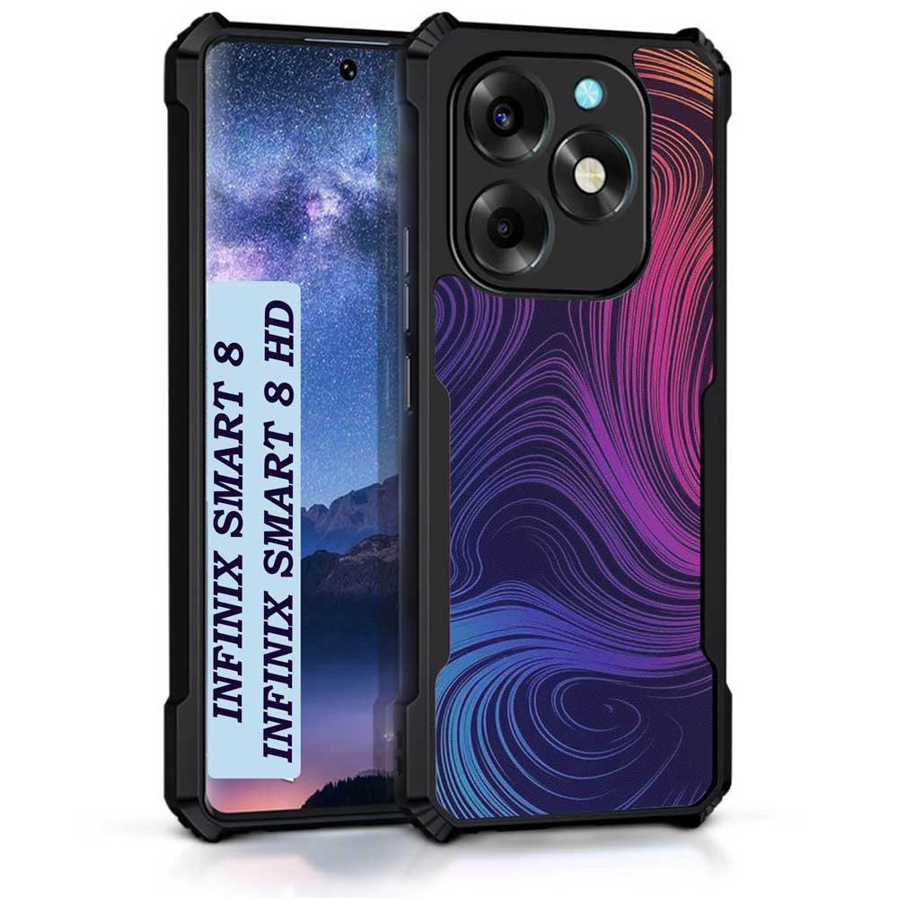 Coberta Back Cover For Infinix Smart 8 Back Cover Case - Dark colors wavy lines PT99 D13669