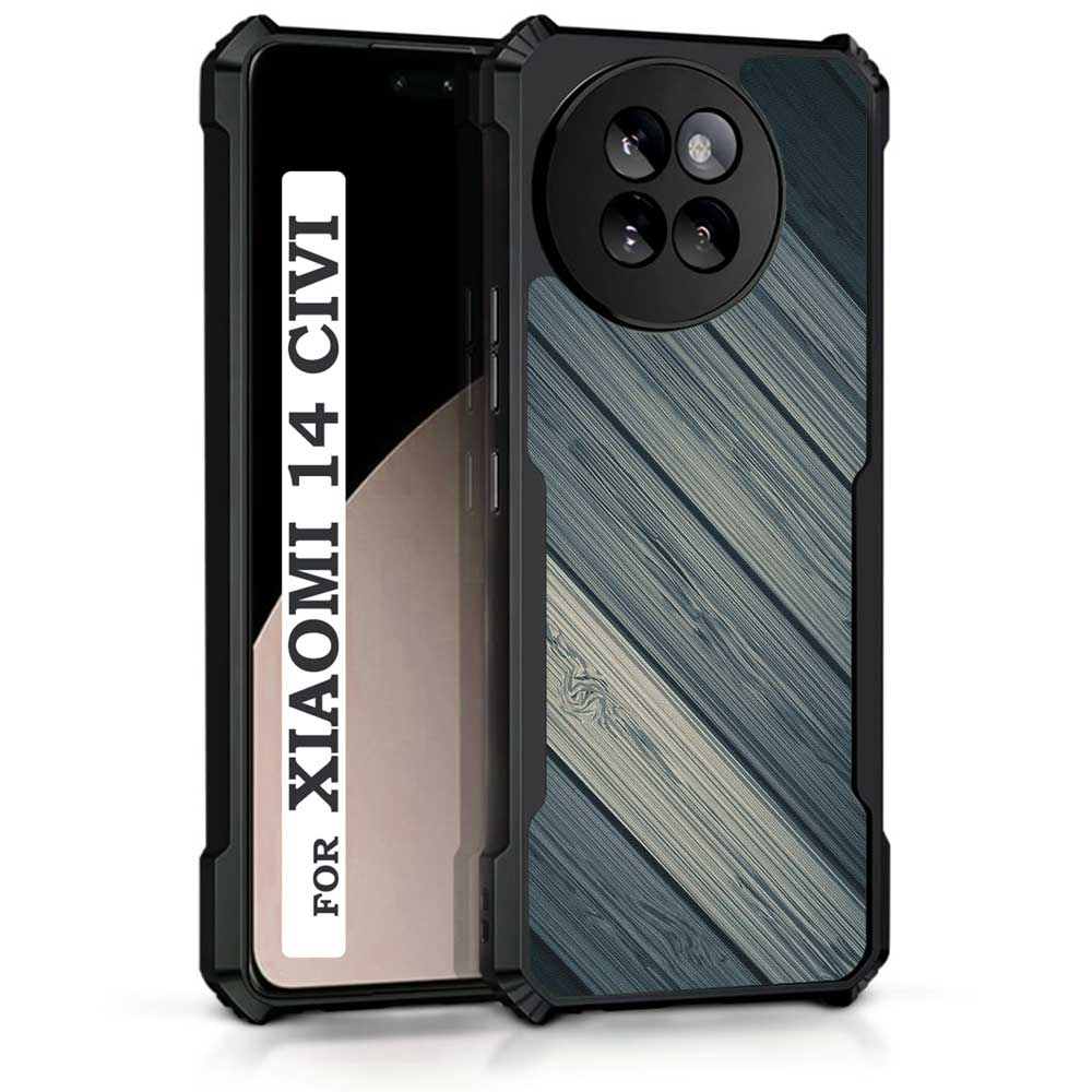 Coberta Back Cover For Xiaomi 14 CIVI Back Cover Case - Dark Grey wooden planks PT99 D14970