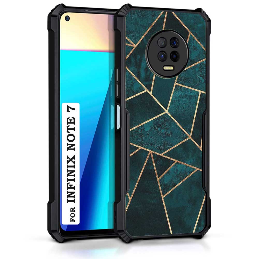 Coberta Back Cover For Infinix Note 7 Back Cover Case - Dark Green golden abstract PT99 D14984