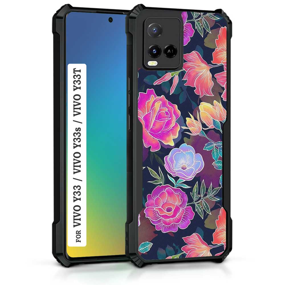 Coberta Back Cover For Vivo Y21A Back Cover Case - Big flowers Floral PT99 D16074