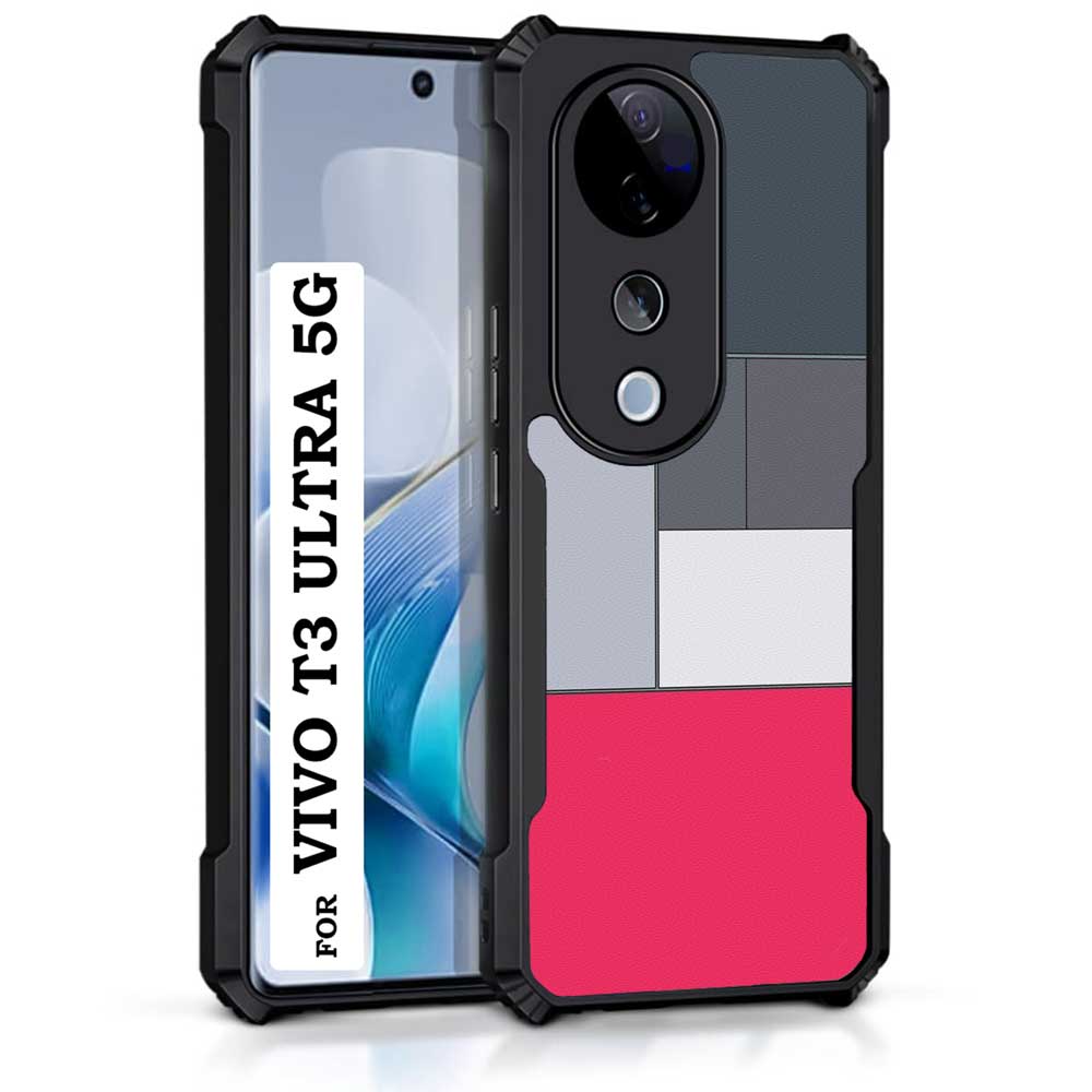 Coberta Back Cover For vivo T3 Ultra 5G Back Cover Case - 3D Boxes pink grey white PT99 D11200