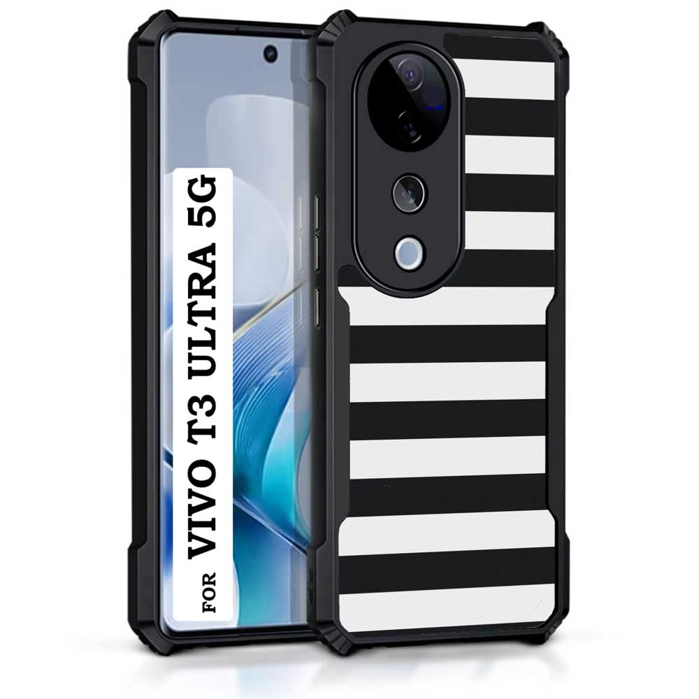 Coberta Back Cover For vivo T3 Ultra 5G Back Cover Case - Black and white flat stripes PT99 D11311