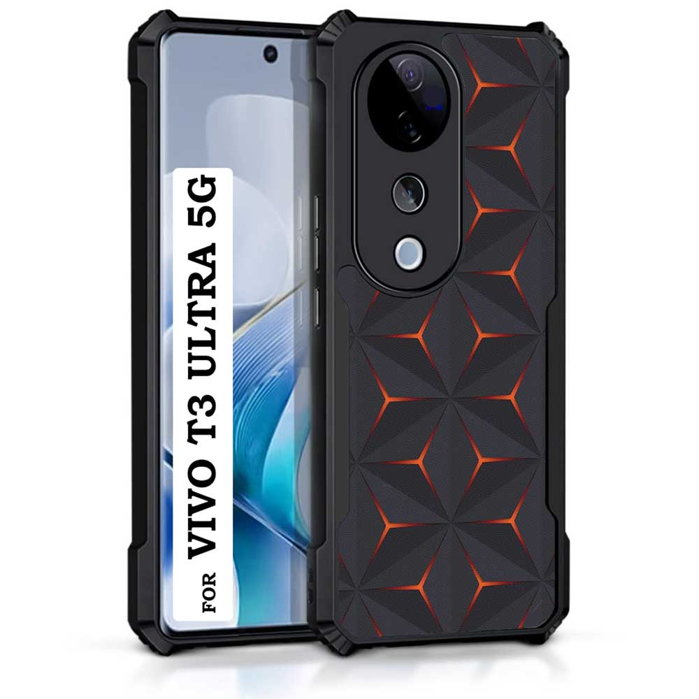 Coberta Back Cover For vivo T3 Ultra 5G Back Cover Case - Grey and orange traingles PT99 D11546