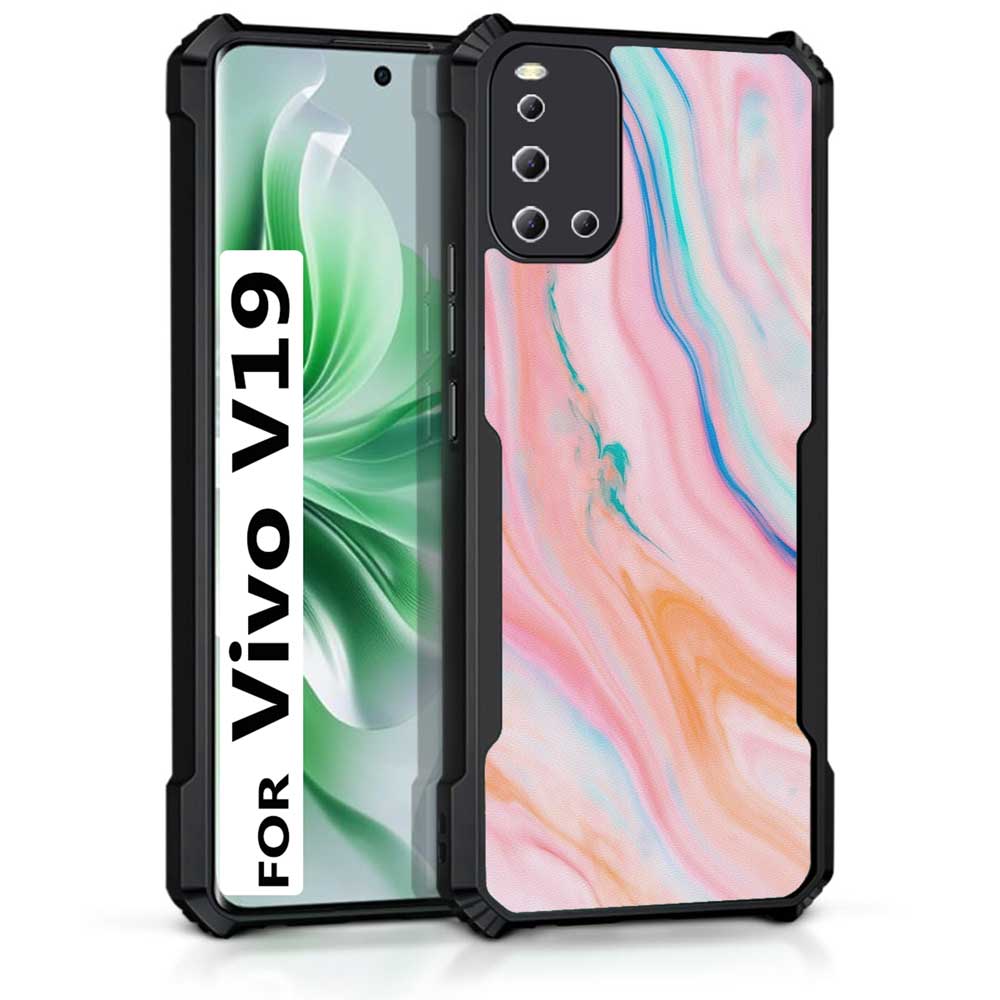Coberta Back Cover For vivo V19 Back Cover Case - Pink Marble PT99 D11781