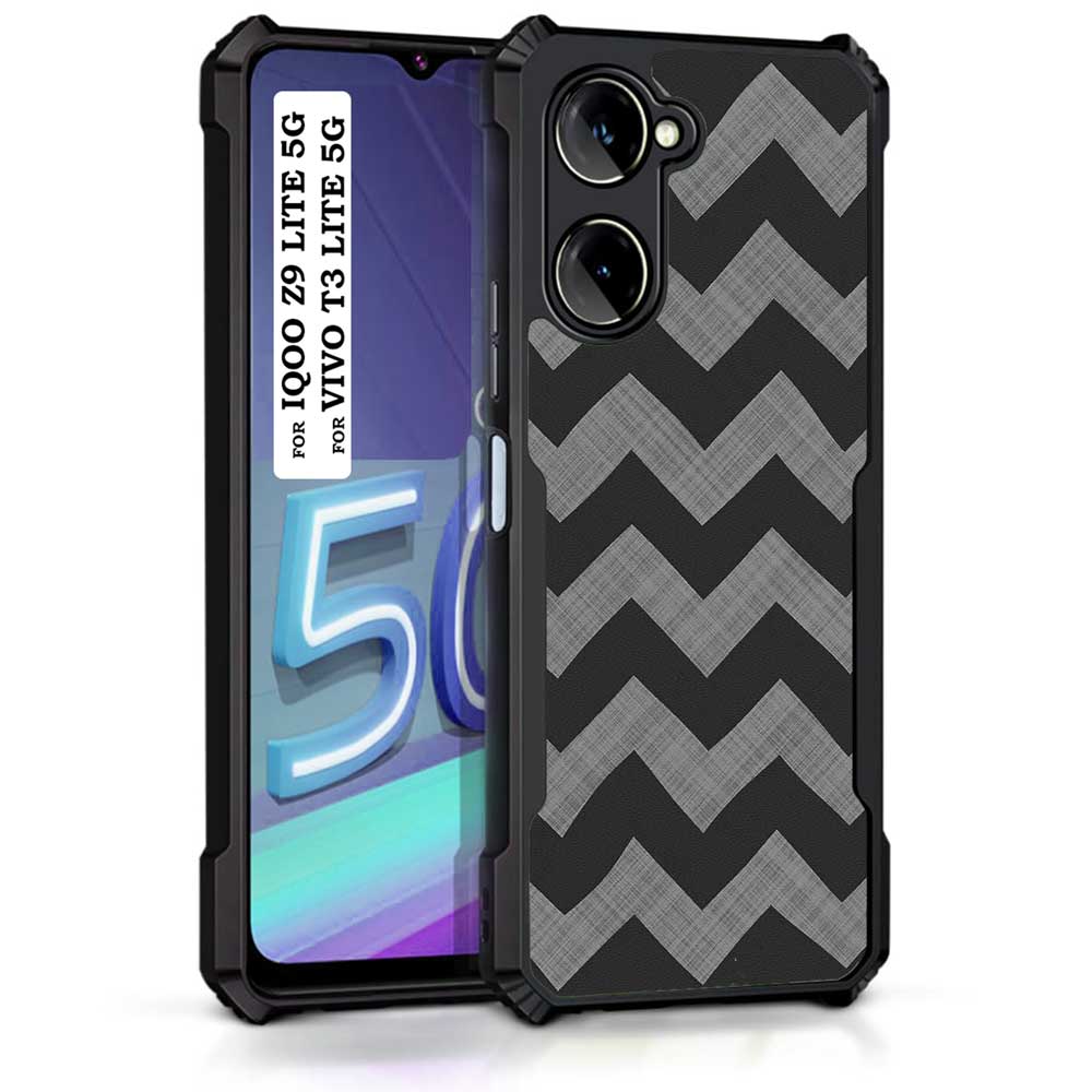 Coberta Back Cover For vivo T3 Lite 5G Back Cover Case - Grey black zig zag pattern PT99 D11862