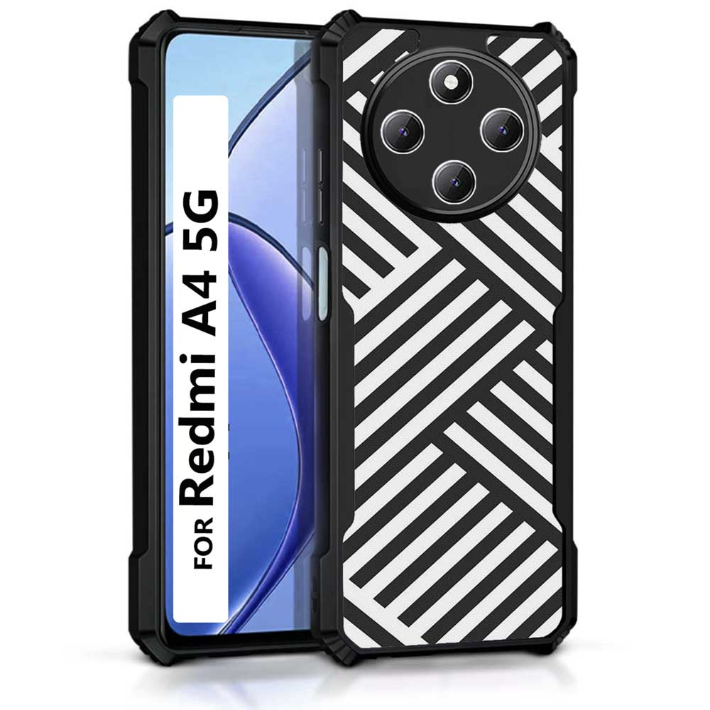 Coberta Back Cover For Redmi A4 5G Back Cover Case - Zig Zag Pattern black and white PT99 D10198